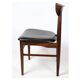 Set of Six Dining Table Chairs of Danish Design in Rosewood with Black Leather