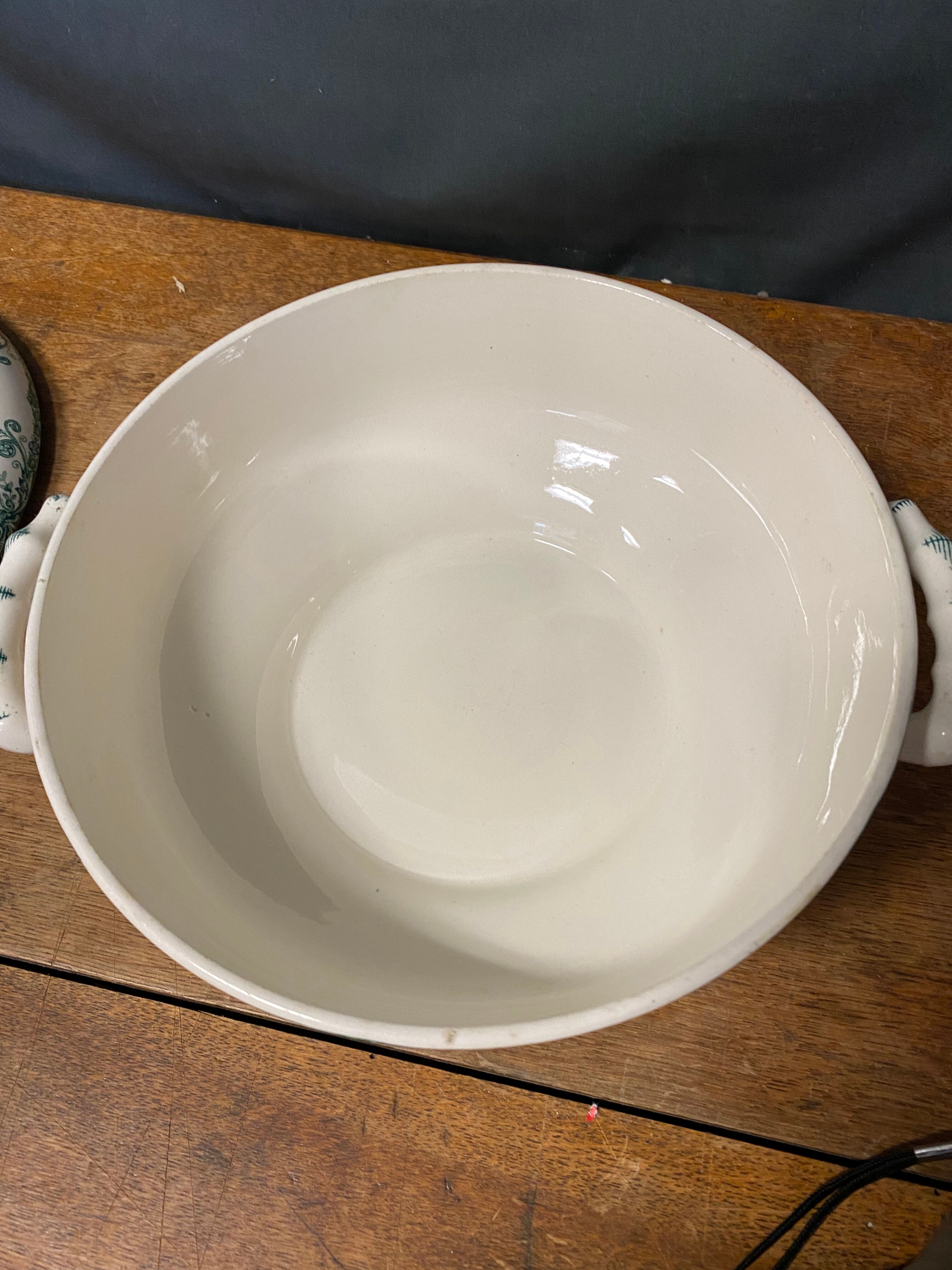Ancient iron earth tureen, diameter 21 cm