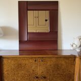 Luciano Frigerio, mod. Tartaro solid padouk mirror, Frigerio di Desio 1970s