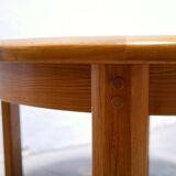 Vintage extendable round wooden dining table