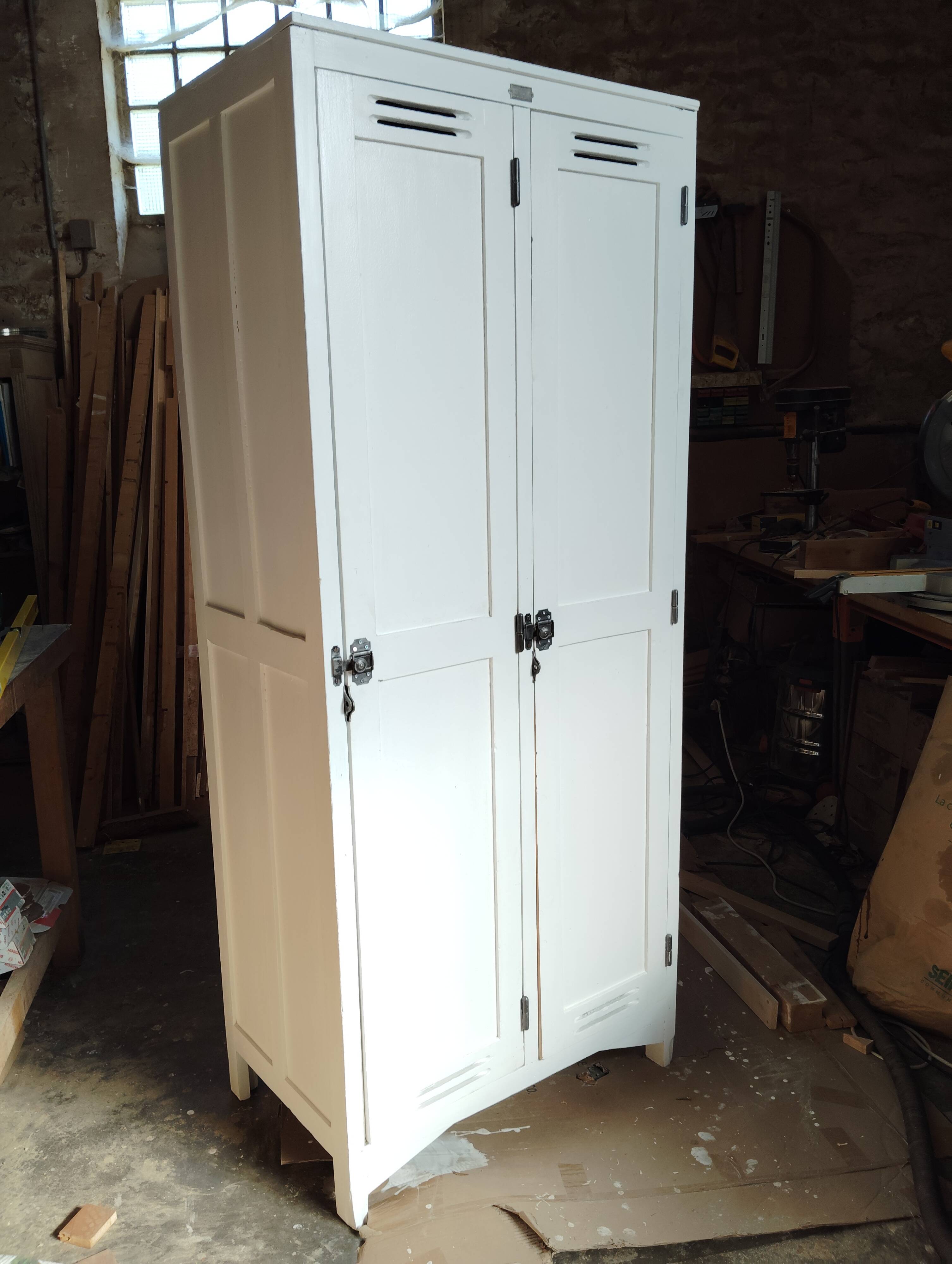 Old Parisian wooden locker room/wardrobe