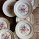 Set of 12 vintage flat plates - Fleurette by Gien