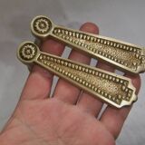 Pair of Louis XVI style beaded bronze door handles