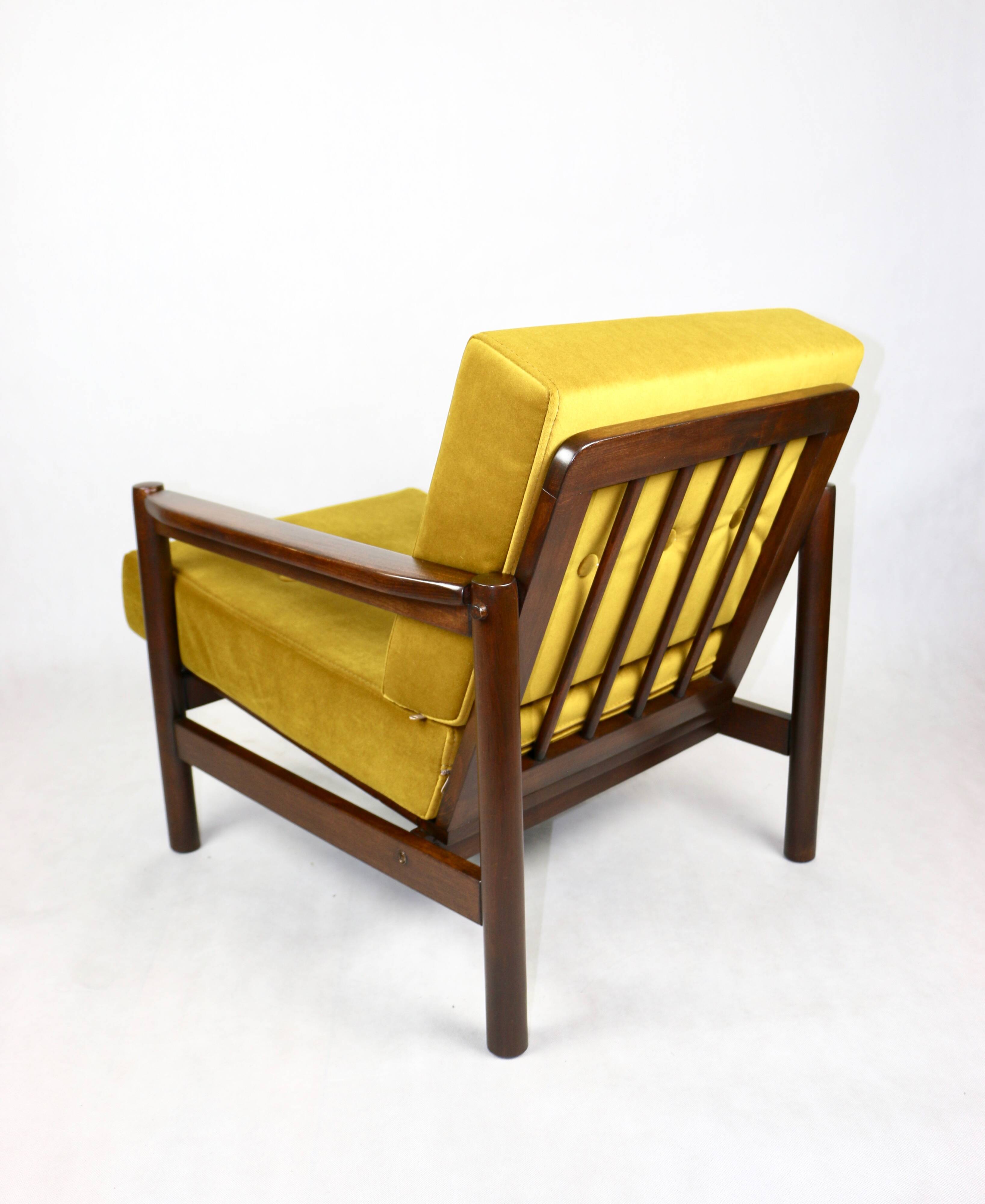 Vintage Armchair in Yellow Olive, 1970s