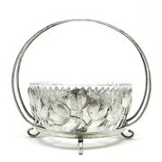 Sugar bowl, postmodernism, silver-plated brass, HEFRA, Poland, 1970s