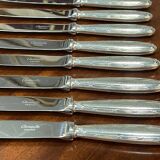Set of 12 silver-plated cheese knives from Christofle, Rubans model