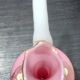 Vintage ewer vase opaline glass pink / blue and gold