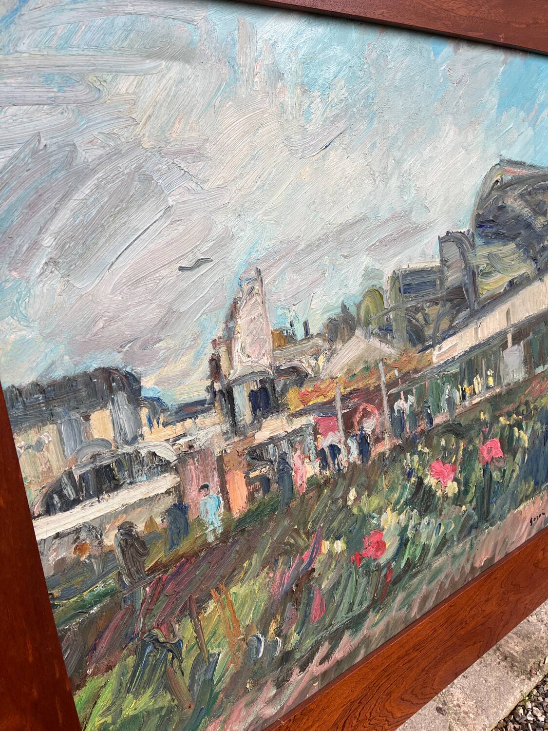 Large painting Les Halles de Paris Pierre Gogois