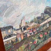 Grand tableau Les Halles de Paris pierre gogois