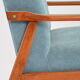 Renovated vintage armchairs sky blue