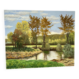 Green landscape signed in 2012