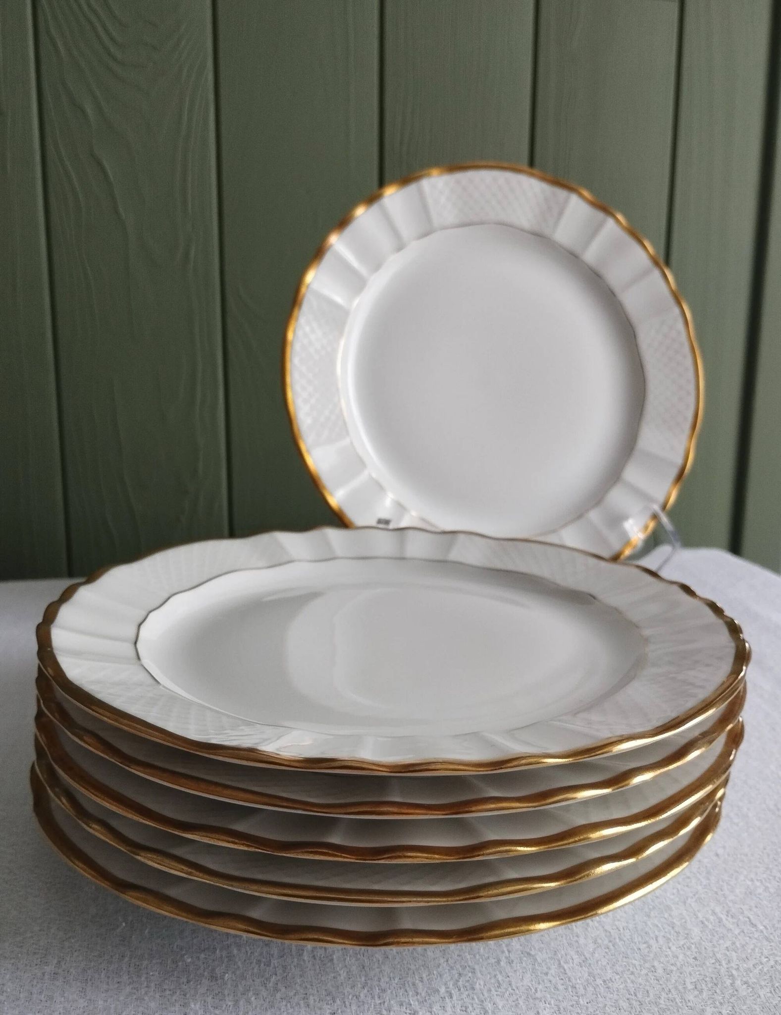 "Pallas" - 6 dessert plates in Limoges porcelain Balleroy & Cie