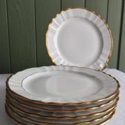 "Pallas" - 6 dessert plates in Limoges porcelain Balleroy & Cie