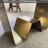 Addor 60s sculptural marble and brass coffee table