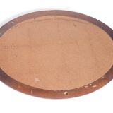Oval mirror with wooden frame