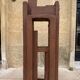 Superb postmodern brutalist sculpture in wood, metal, and material.