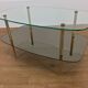 Double tray coffee table glass and gold metal 50s
