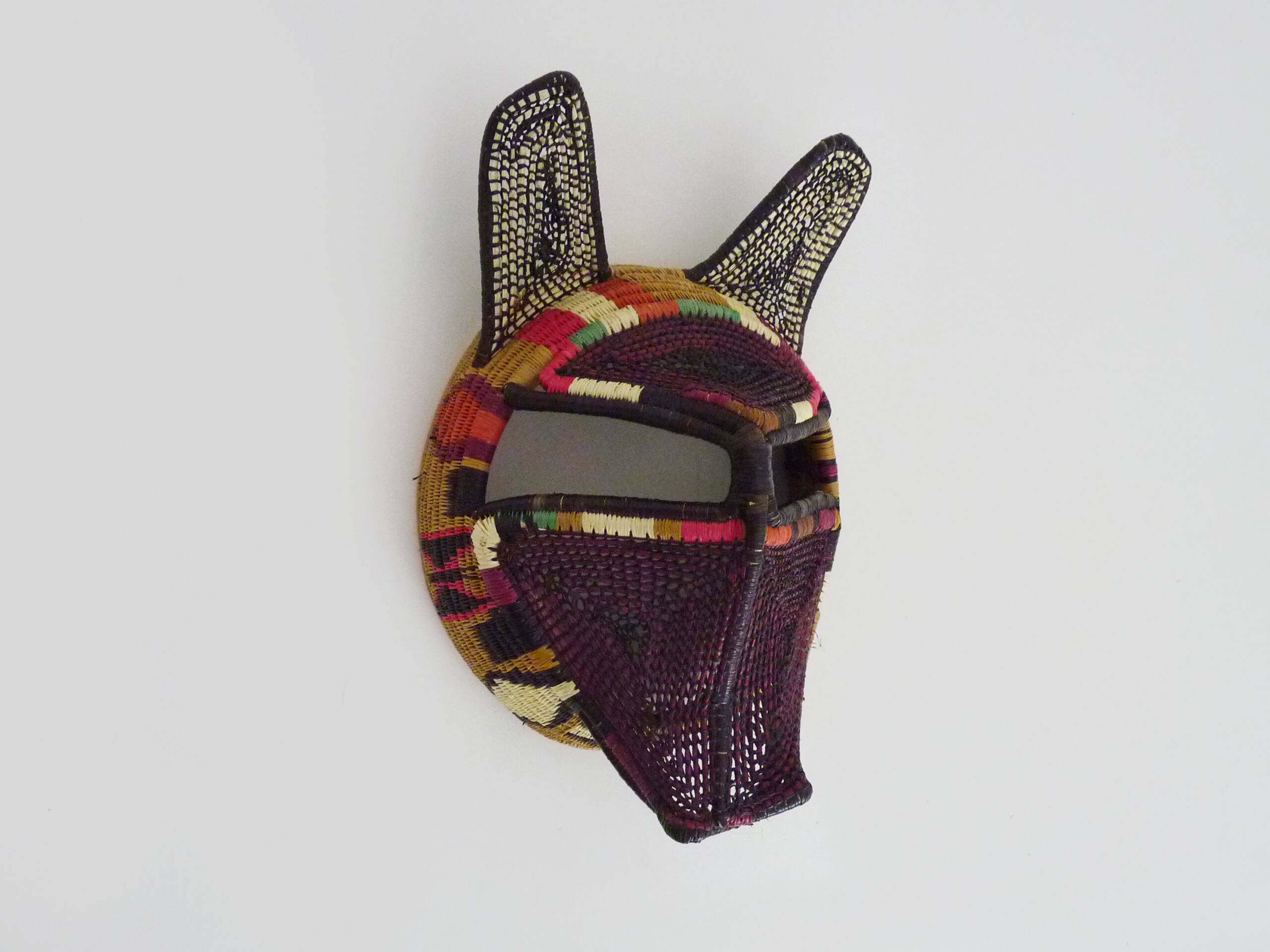 Folk art Handwoven decorative mask from Panama, Nemboro
