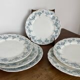 Set of 6 flat plates in Maastricht earthenware, Clara model