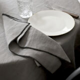 Mouse-grey linen tablecloth and towels