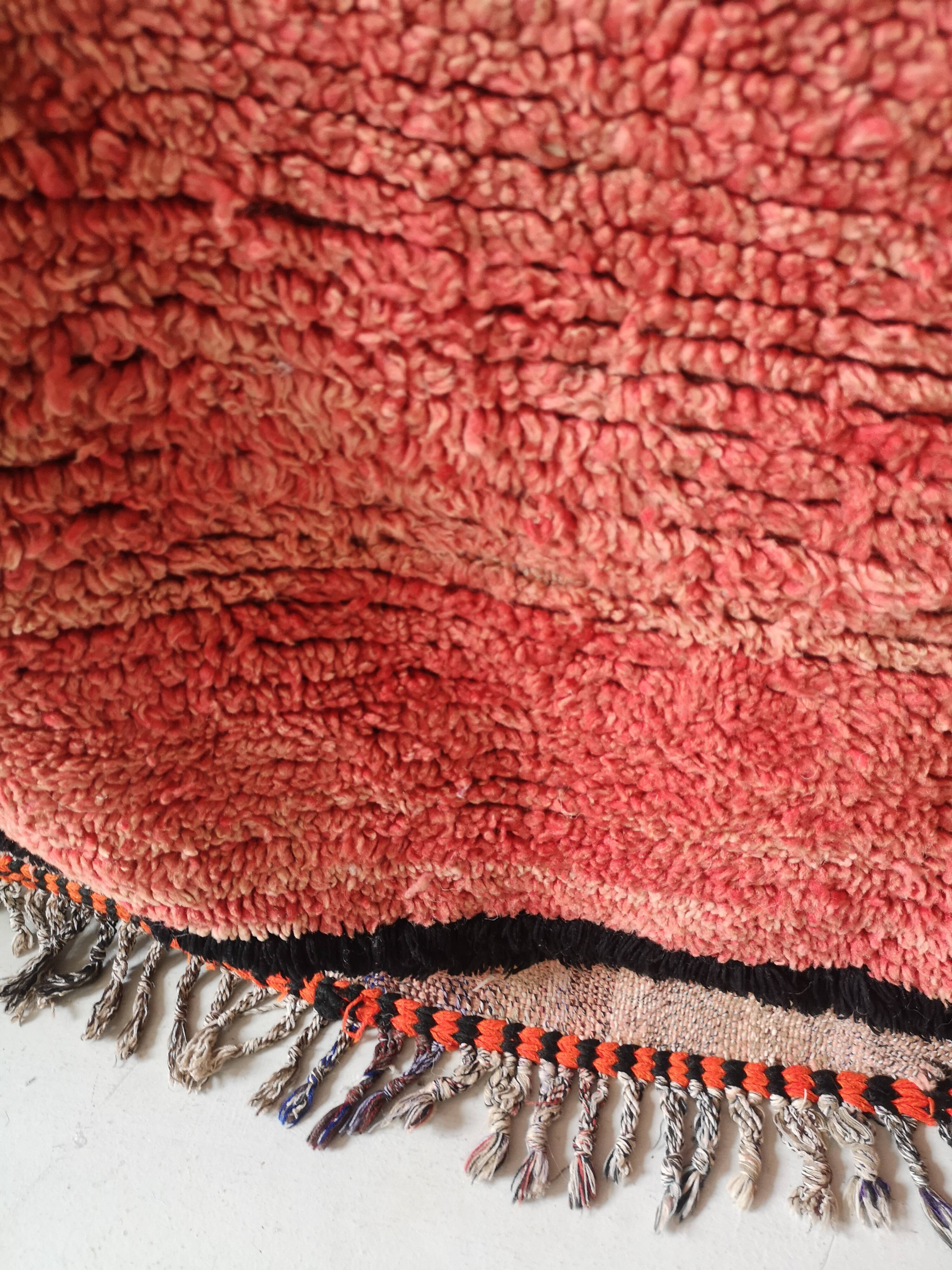 Moroccan carpet boujaad, black and faded pink