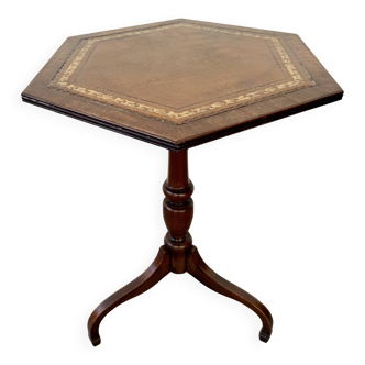 Regency Style Hexagonal Tri Leg Side Table
