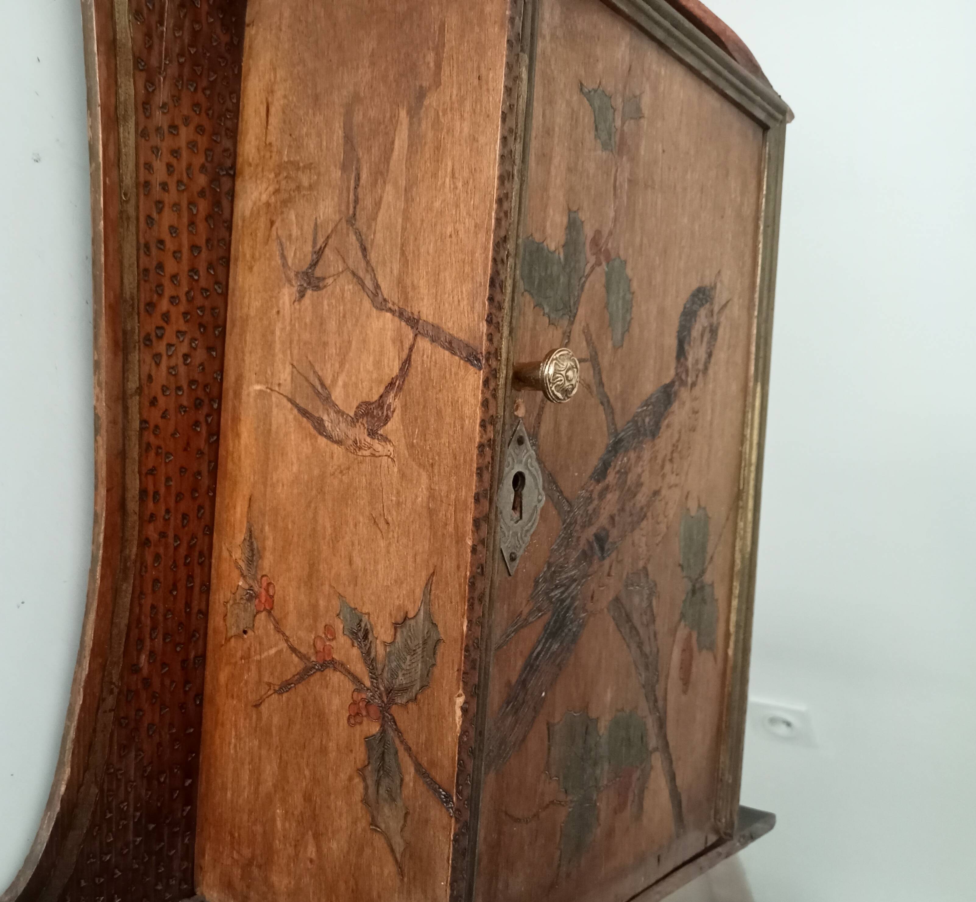 Antique wall cabinet folk art