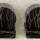 Pair of Portoro marble bookends