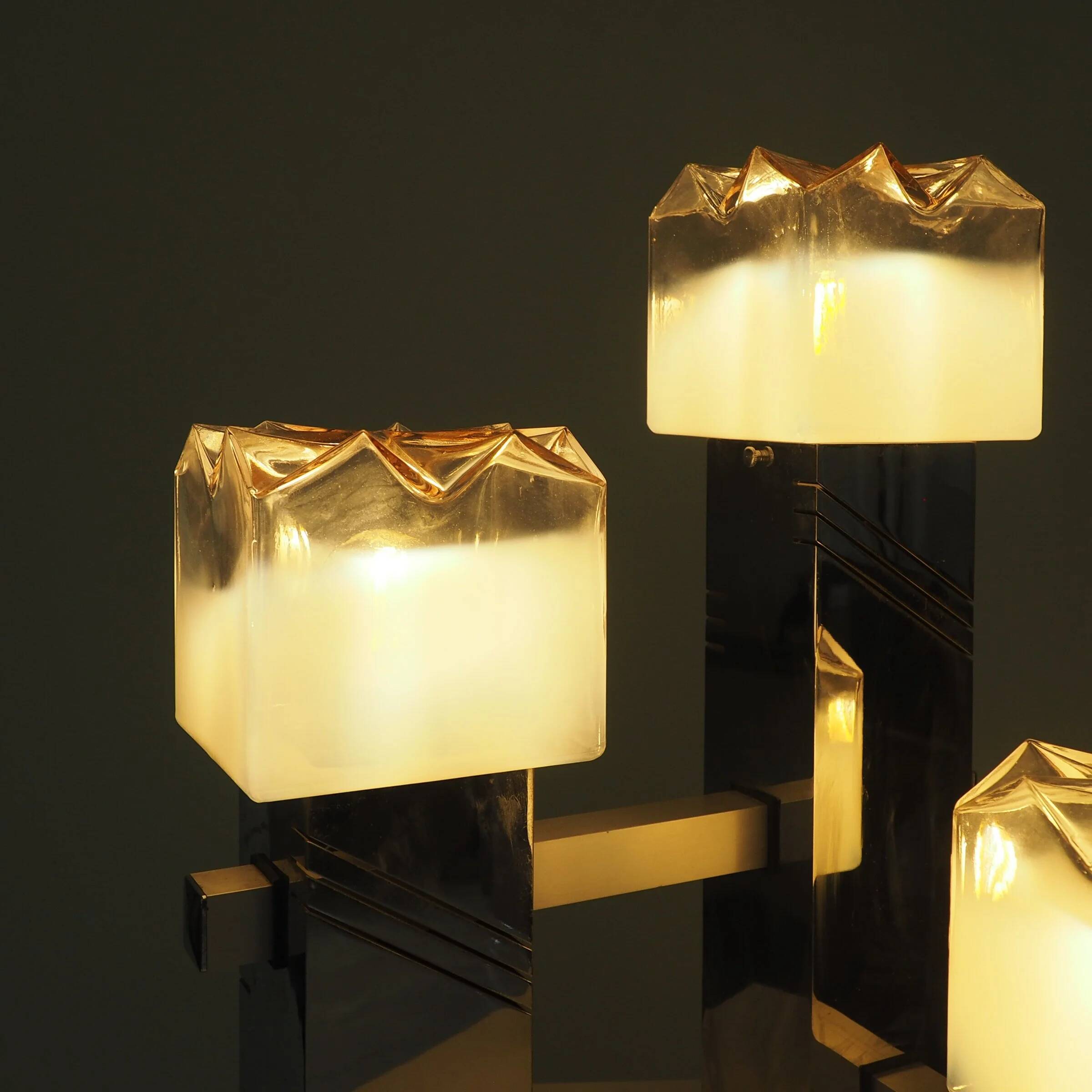 Table lamp with Murano glass shades by Gaetano Sciolari