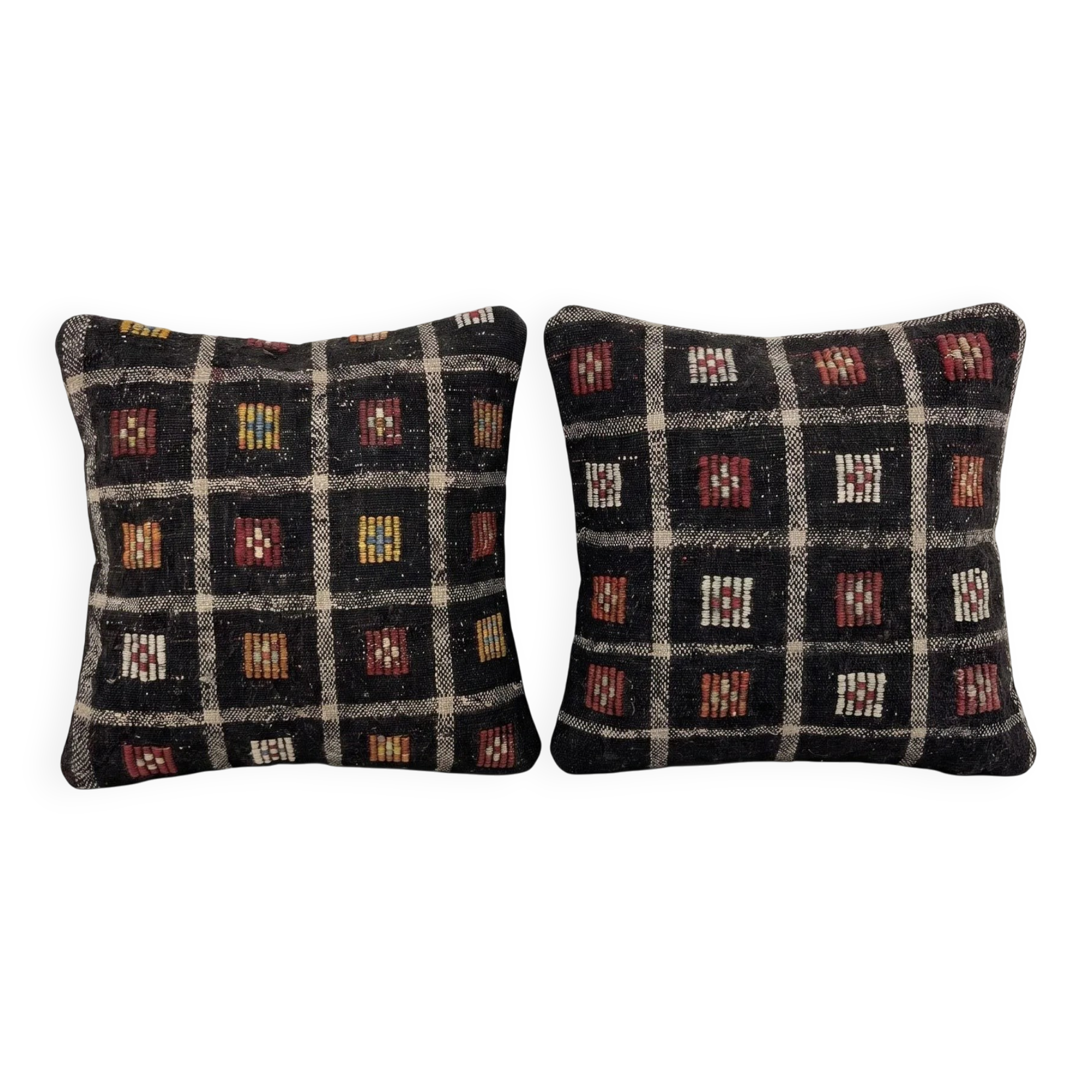 Set of 2 vintage kilim cushion covers 48x48 cm