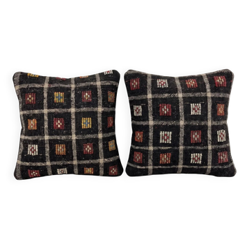 Set of 2 vintage kilim cushion covers 48x48 cm