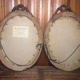 Old carved wooden medallion frame