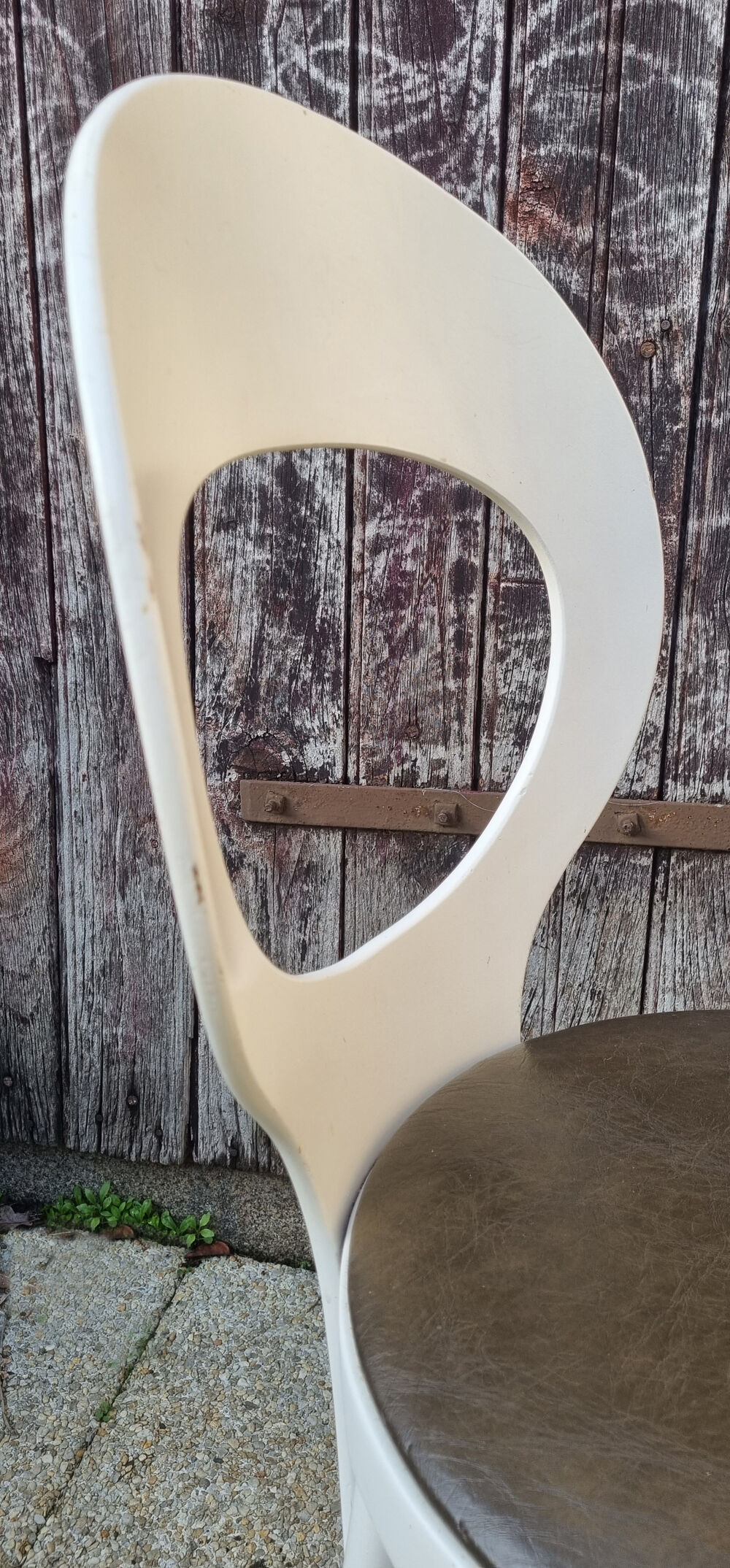 Pair Baumann chairs white seagulls, vintage, 70s