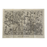 Vintage map of Charleroi surroundings 1914