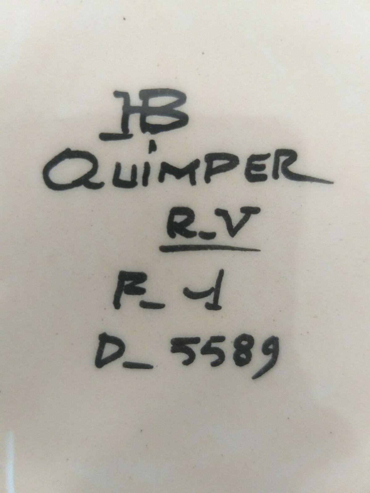 Plate hb quimper boat la madame 1678 rv f1 d5589 lisere bleu
