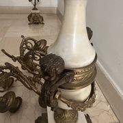 Pair of large 7-light candelabra - 69 cm - Bronze - Putti