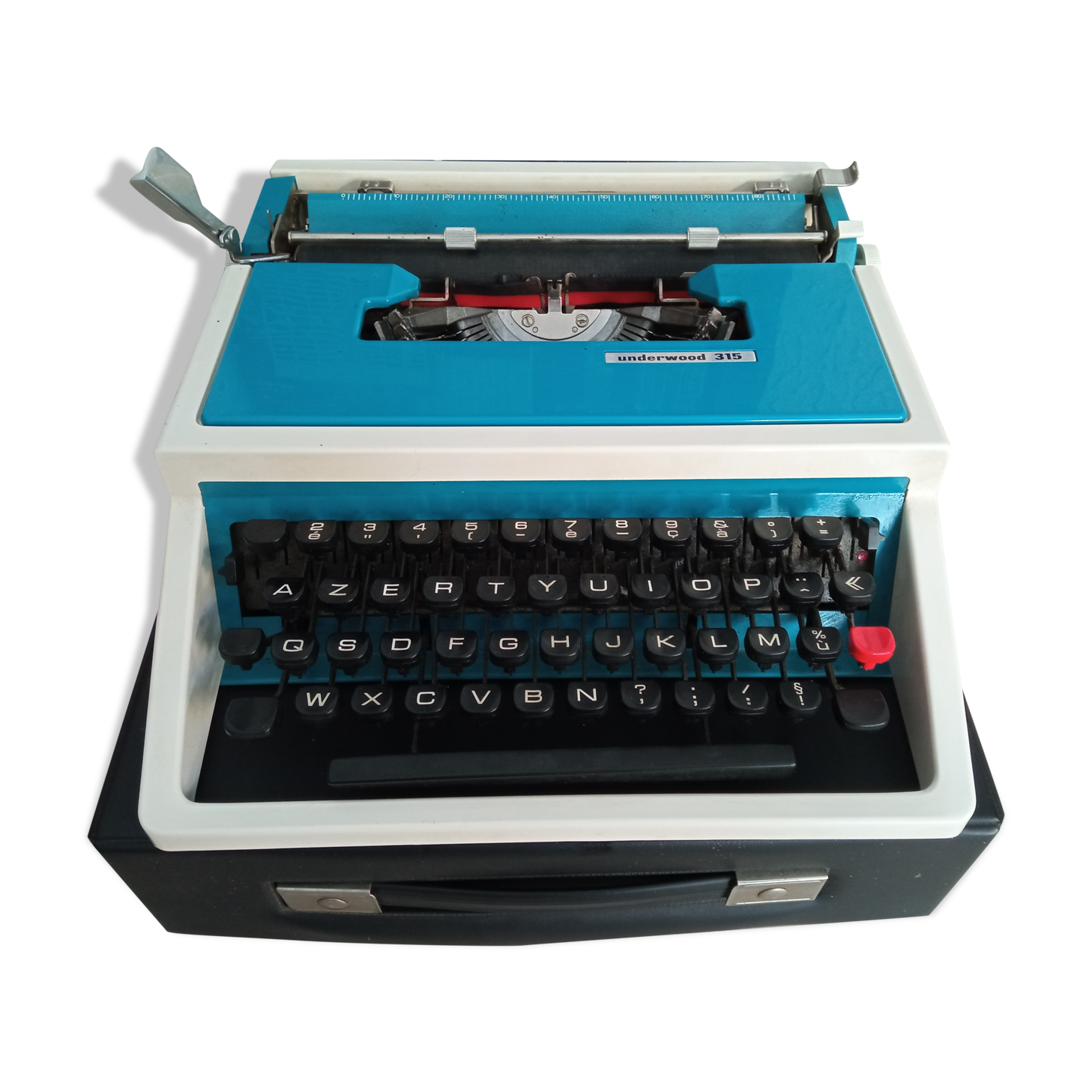 Underwood 315 blue typewriter