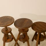 Set of 3 carpenter's screw stools