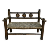 Wooden and rope bench, 1950s, Dudouyt