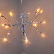 Vintage chrome sputnik style chandelier, 1970s