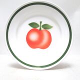 Eight Plates and Bowl with Apple Decoration 70s