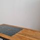 Table basse vintage rotin carreaux 
