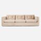 Sofa BERGEN en velours beige, design scandinave