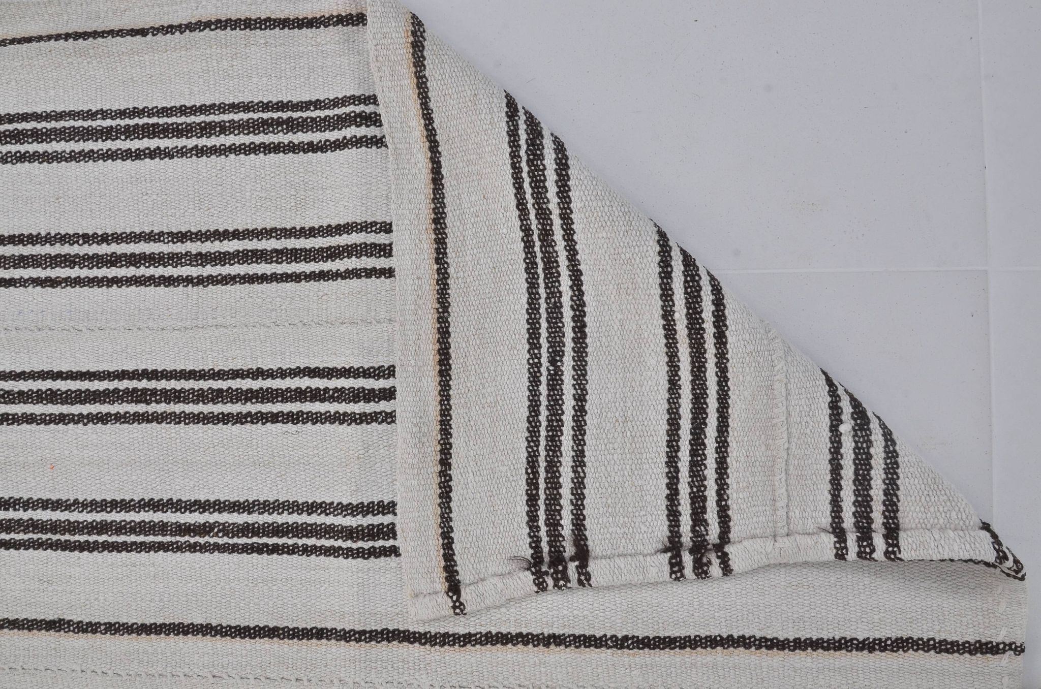 Vintage Anatolian Striped Hemp Kilim Rug, Reference 3665