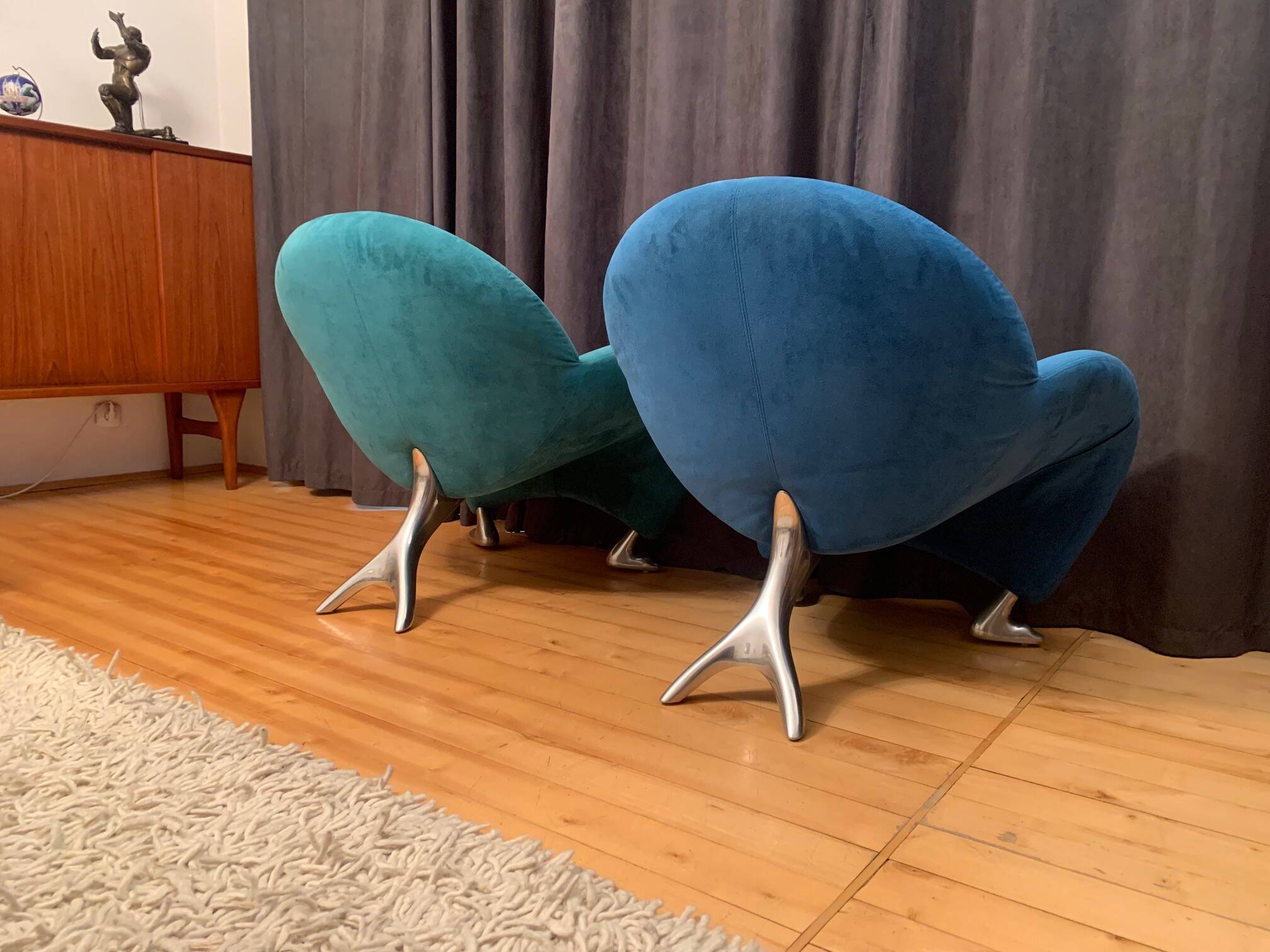 Pair of Papageno armchairs designed by Jan Armgardt, Leolux, Netherlands, 1990s