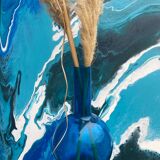 Large blown glass ball vase