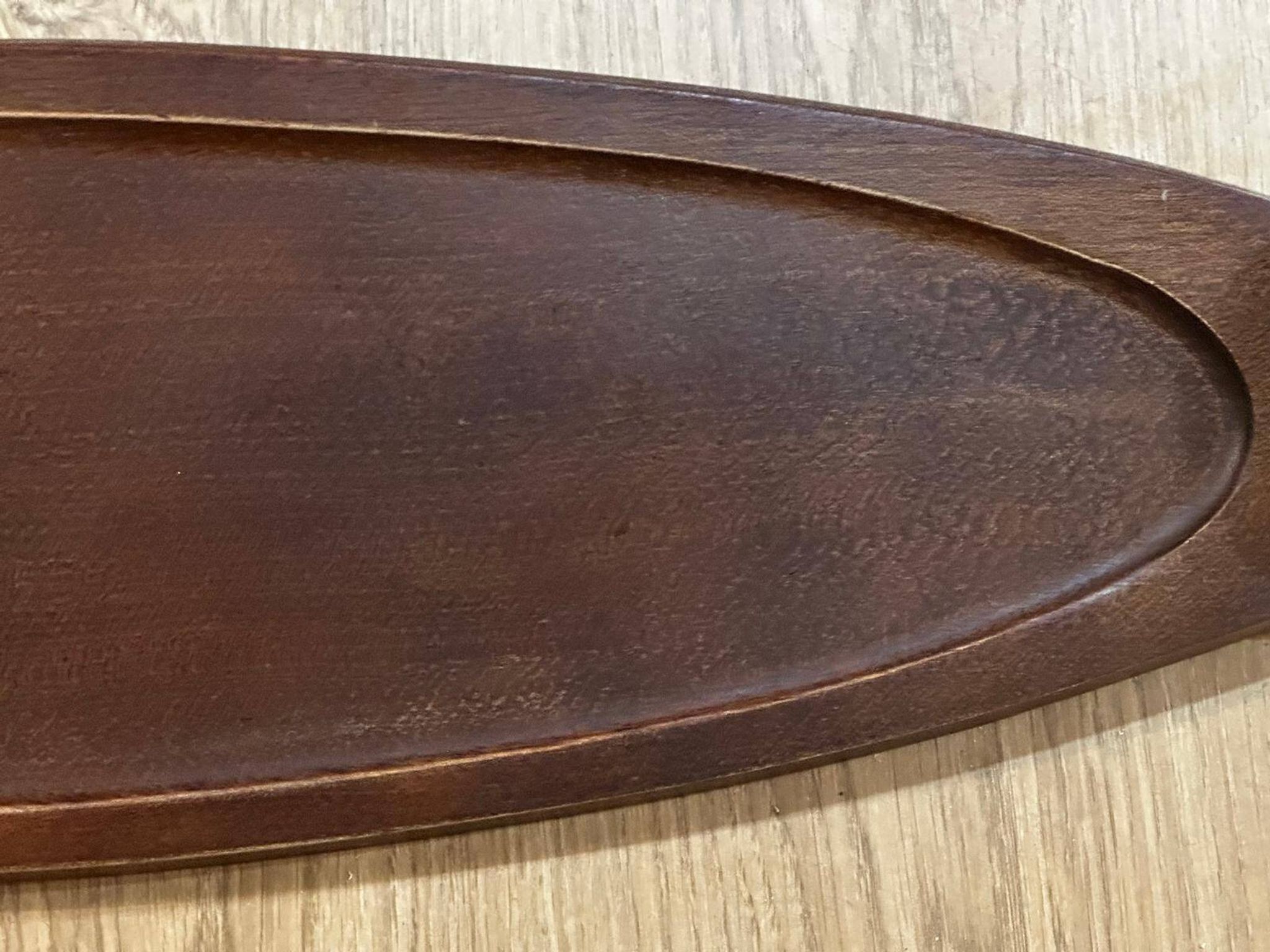 Vintage wooden and metal fish platter – salmon/trout serving tray –