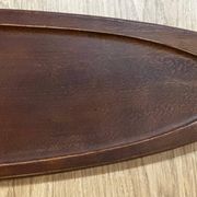 Vintage wooden and metal fish platter – salmon/trout serving tray –