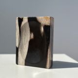 Symmetrical multicolored petrified wood soap dish