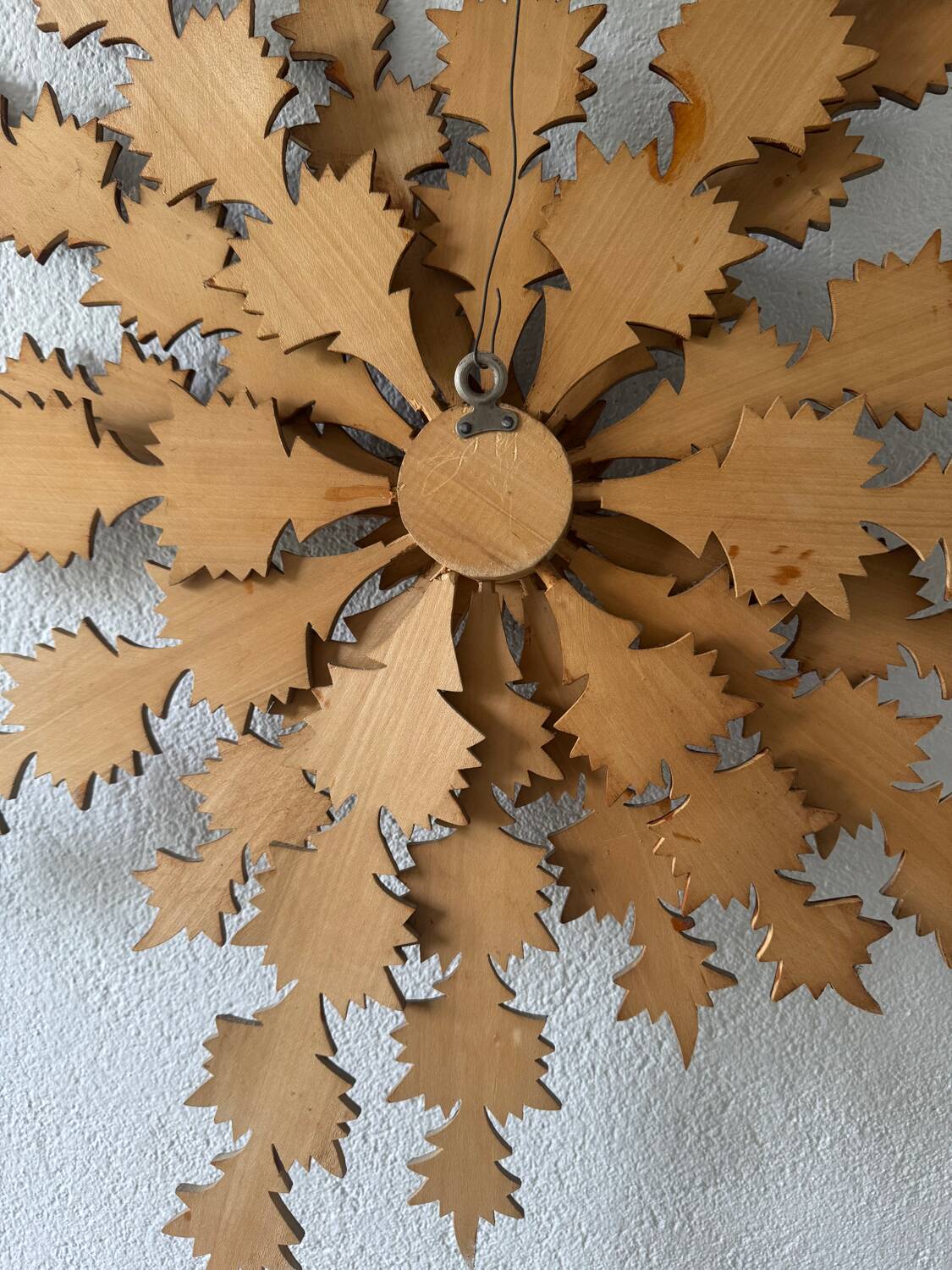 Wooden sunflower decoration Poland 60s
